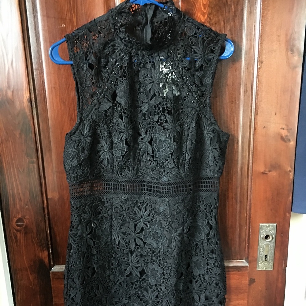 Black Bardot cocktail dress